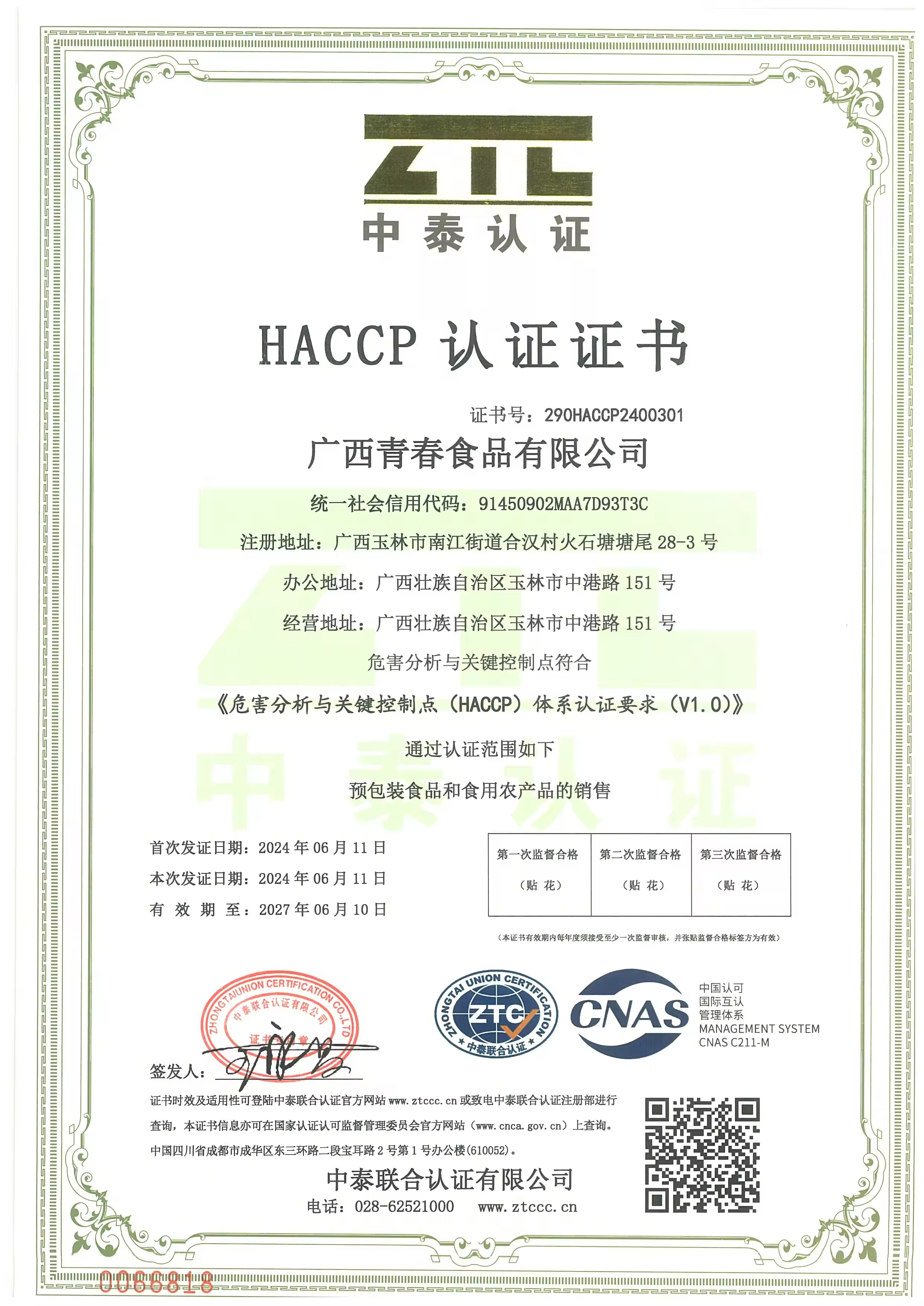 HACCP Certificate